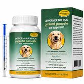 TravelMASTER Dog Dewormer Liquid bottle closeup, easy administration.