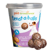TREAT-A-BALLS peanut butter banana blueberry pack, soft dog treats ideal for training.
