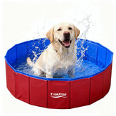 TrekFree foldable pet pool 47-inch diameter ready for backyard cooling.