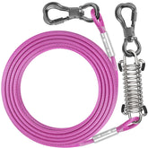 Tresbro 50ft dog tie out cable displayed in full length for secure outdoor roaming.