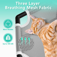 Tresbro elevated cat hammock hexagon interior mesh emphasizes breathable comfort for pets