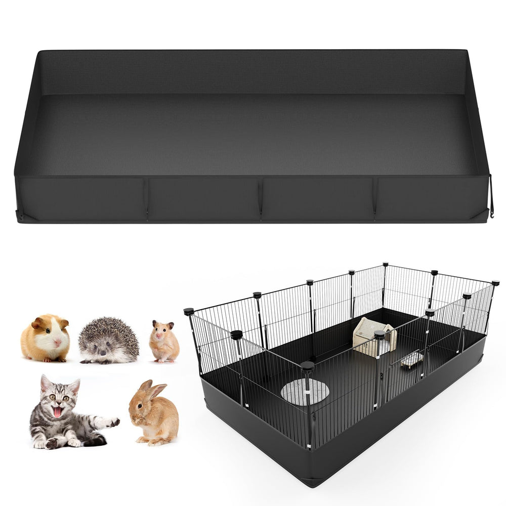 Tresbro Guinea Pig Cage Liner with one-hand release hook shows quick setup for a clean habitat
