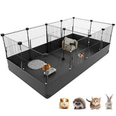 Tresbro guinea pig cage with middle panels setup for two-room social play