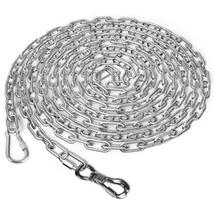 Tresbro heavy duty dog chain 15ft with swivel hook close-up for outdoor use
