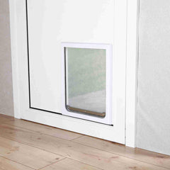 TRIXIE dog door silent-action transparent flap enables quiet entry and exit