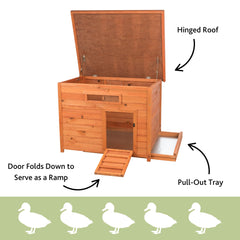 TRIXIE Natura duck coop door ramp facilitates simple entry and exit.