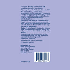 TrizCHLOR 4 Shampoo bottle back label with usage notes.