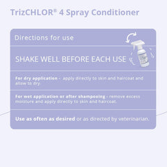 TrizCHLOR 4 spray conditioner bottle closeup with convenient nozzle design.