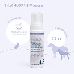 TrizCHLOR Mousse used on a horse's coat for gentle conditioning.