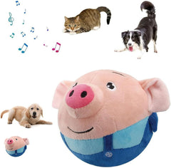Tropame active moving plush toy pink bounce for dogs to chase.