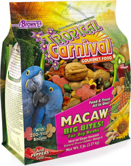 Tropical Carnival macaw big bites bag front for balanced daily nutrition.