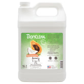 TropiClean 2-in-1 shampoo bottle with papaya scent for a gentle clean