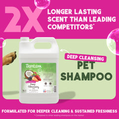 TropiClean berry lather cleanses fur with a refreshing scent