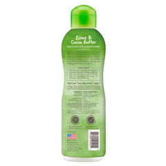 TropiClean Deshedding Conditioner label closeup highlights puppy-safe formula