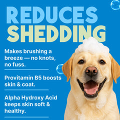 TropiClean Deshedding Dog Shampoo foam is easy to rinse after bath time.