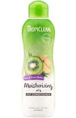 TropiClean dog conditioner bottle with kiwi cocoa butter scent.