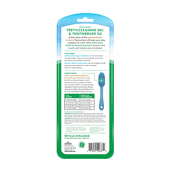 Close-up of TropiClean finger toothbrush demonstrating precise control for cleaning.
