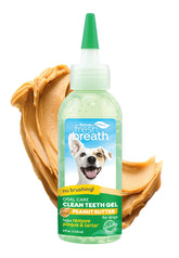TropiClean Fresh Breath dog toothpaste gel in a tube for easy oral care.