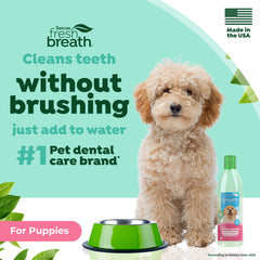 TropiClean Fresh Breath Water Additive puppy dosing feature for gentle introduction