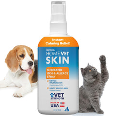 TropiClean HomeVet Allergy Spray bottle for easy application and quick itch relief.