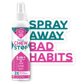 TropiClean No Chew Spray bottle close-up illustrating easy-to-use deterrent design.