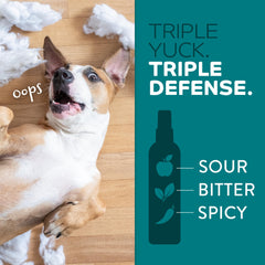 TropiClean No Chew Spray for indoor or outdoor use helps protect furniture and surfaces.