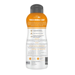 TropiClean Perfect Fur detangling shampoo close-up lather for deep coat care.