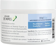 TrueBlue eye wipes textured pads lift dirt along the eye area
