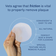 TrueBlue dog dental wipes in action for breath freshening and cleaning.