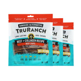 TRURANCH Collagen Dog Chips pack front highlights beef flavor and value pack option.