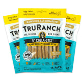 TRURANCH Collagen Sticks 5-inch dog chews; supports joint-friendly play with peanut butter flavor.