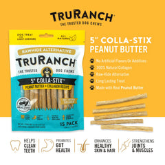 TRURANCH Collagen Sticks peanut butter flavor for a tasty, long-lasting chew.