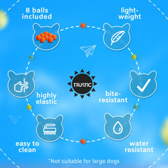 Trustic Balls sized for small dogs, easy to grab and carry.