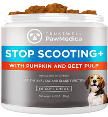 Trustwell PawMedica packaging highlights pumpkin fiber for digestion support