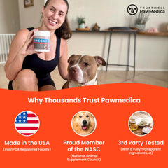 TrustWell PawMedica skin and coat nourishment for dogs enhances softness.