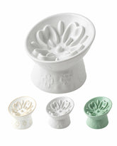 TRUVIC ceramic slow feeder bowl with clover design promotes longer meals and calmer eating