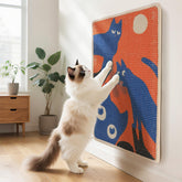 Truvito 3-in-1 sisal cat scratcher mat mounted on wall protects furniture