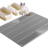 TRZZ XXL cat litter mat with raised edges traps litter