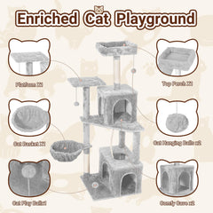 TSCOMON cat tree viewing perch offers safe lookout for curious cats.