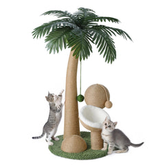 TSCOMON 43-inch coconut tree scratcher for large cats promotes vertical play.