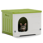 TSEHOOHOO plastic cat house outdoor stackable design for compact storage