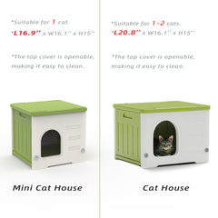 TSEHOOHOO stackable cat house elevated base demonstrates wind and moisture protection.