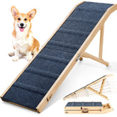 Tsukiko dog ramp with 64-inch landing platform for safe bed access.
