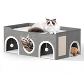 TSYPAIRS extra-wide cat house inside view shows a roomy hideaway for multiple pets.