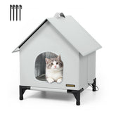 TSYPAIRS outdoor cat house front view, a weatherproof shelter for year-round use.