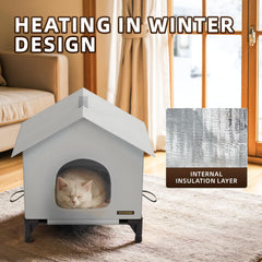 TSYPAIRS cat house interior cozy bed with insulation keeps warmth.