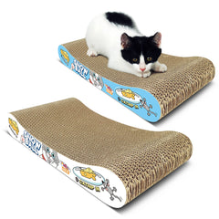 TTcat bone-shaped scratching pad front view showing durable cardboard surface for long-lasting play