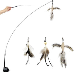 TTcat cat wand with suction cup for window play and easy setup
