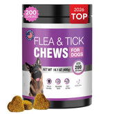 TTLXBL dog flea tick chews bottle with 200-count packaging for easy pest protection.