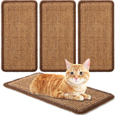 Tuanse cat-scratcher-mat brown 4-pack on floor protects furniture.